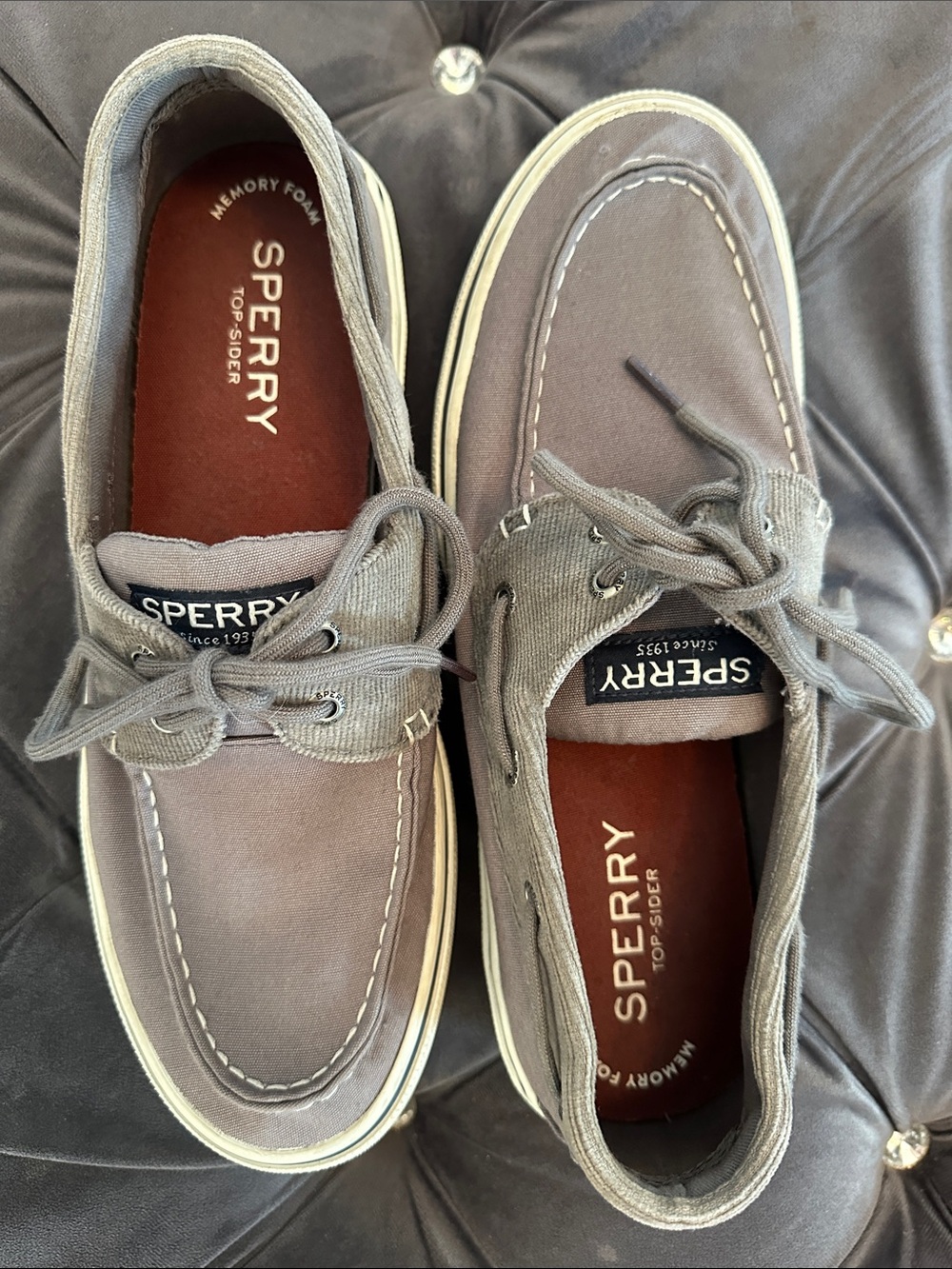Sperry Men's Taupe Canvas Boat Shoes
